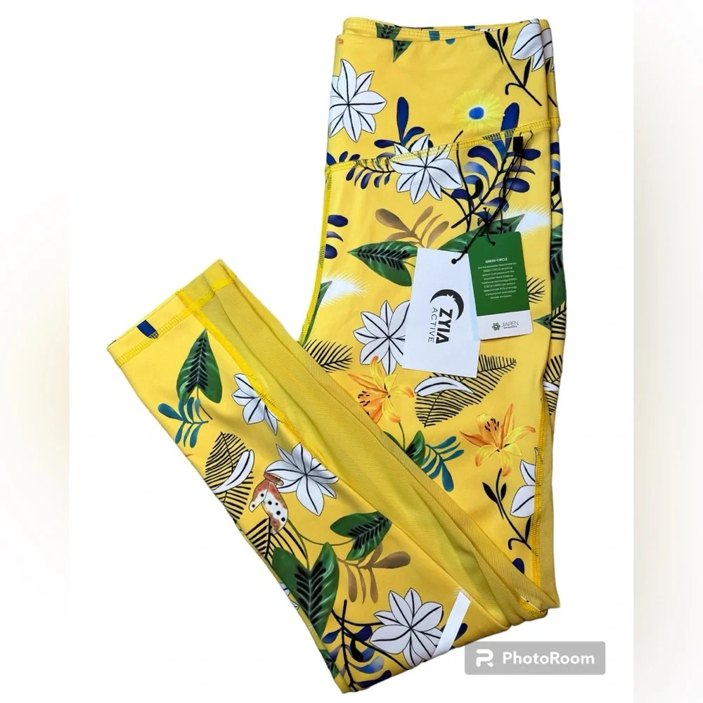 Floral Reflective Light n Tight Hi-Rise 7/8 24” RC (8-10) ZYIA NWT 1291 - Picture 12 of 15